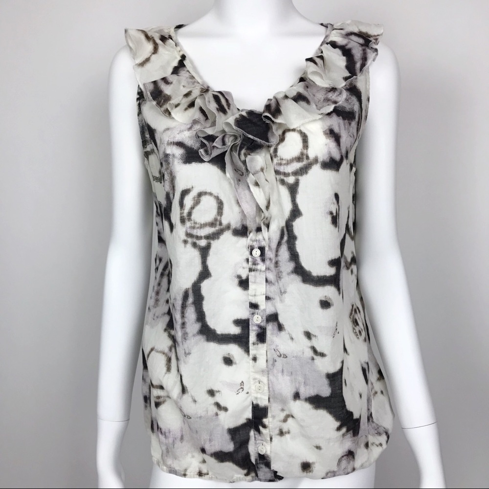 Ann Taylor Loft Ruffle sleeveless blouse